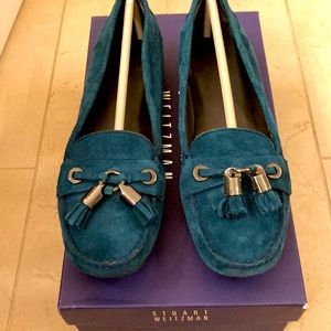 Stuart Weitzman Teal Suede Flats - Size 6